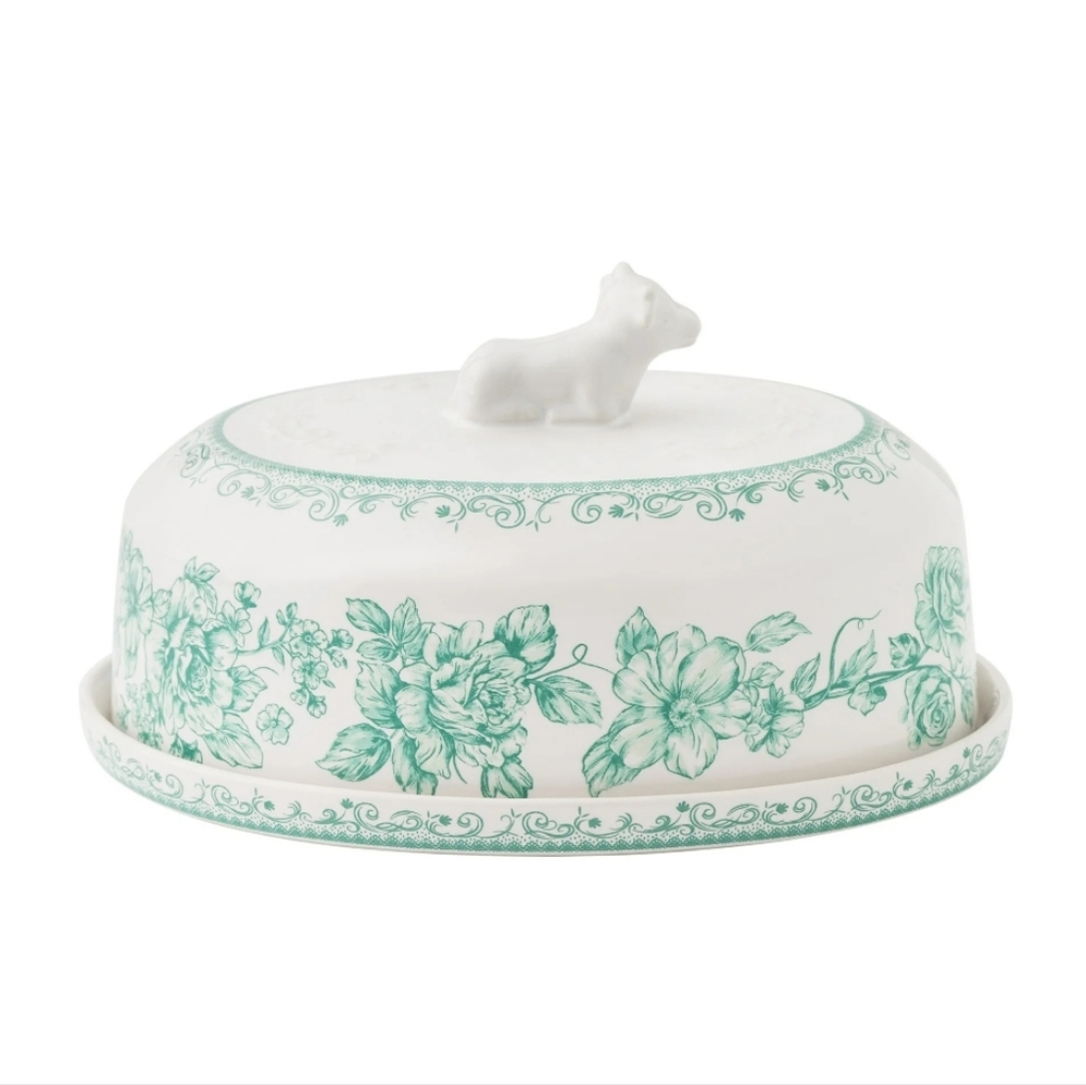 š New 2025 Pioneer Woman Agatha Green Butter Dish - Picture 5 of 6